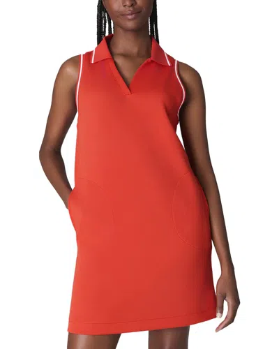 Spanx Airpique Sleeveless Polo Dress In Red