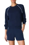 Spanx Airpique Crewneck Sweatshirt In Timeless Navy