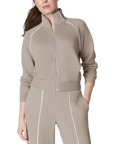 Spanx Airpique Track Jacket In Brown
