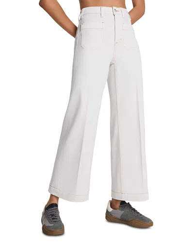 Spanx Authentic 360 High Rise Cropped Wide Jeans In White