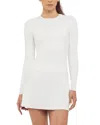 Spanx Bare Essentials Contour Long Sleeve Crewneck Tee In Powder