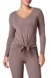Spanx ® Better Base Long Sleeve Convertible Tie Top In Smoke