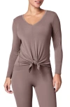 Spanx ® Better Base Long Sleeve Convertible Tie Top In Smoke