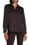 Spanx ® Better Than Silk Button-down Shirt In Brown