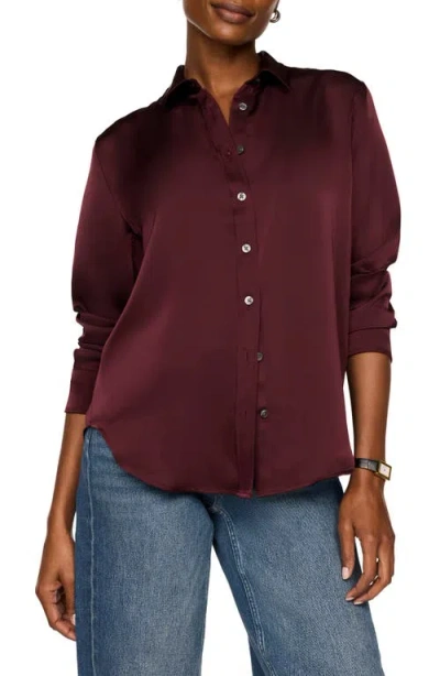 Spanx ® Better Than Silk Button-down Shirt In Burgundy