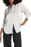 Spanx ® Better Than Silk Button-down Shirt In Neutral