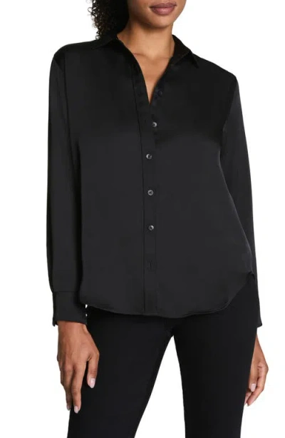 Spanx ® Better Than Silk Button-down Shirt In Black