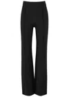 Spanx Black Stretch-jersey Flared-leg Trousers In Black