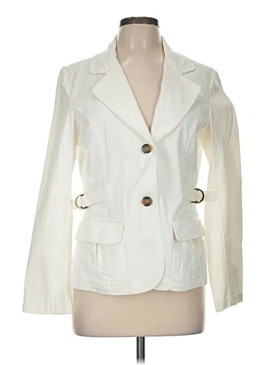 Pre-owned Spanx Blazer Jacket In White