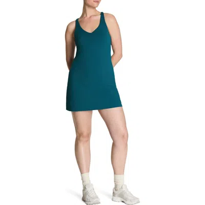 Spanx Get Moving V-neck Dress In Green