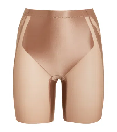 Spanx Booty-lifting Mid-thigh Shorts - Medium Control In Nude