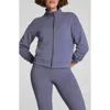 Spanx Brushed Full Zip Jacket In Blue