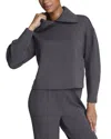 Spanx Brushed Collared Top In Gray