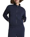 Spanx Brushed Full Zip Jacket In Blue