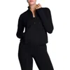 Spanx Brushed Full Zip Jacket In Black