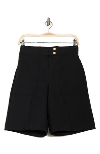 Spanx ® Button Tab Ponte Shorts In Black