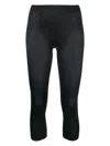 Spanx Capri Mid-rise Stretch Leggings In Black