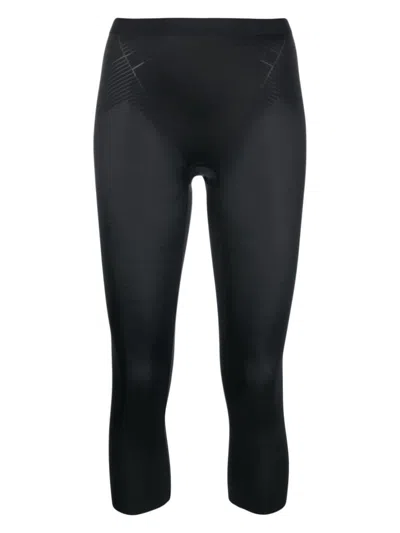 Spanx Capri Mid-rise Stretch Leggings In Black