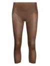 Spanx Capri Mid-rise Stretch Leggings In Brown