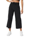 Spanx Out Of Office Elastic Waist Crop Wide Leg Pants In Very Black
