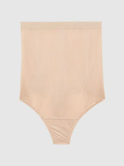 Spanx Champagne Beige High Waisted Thong In Neutral