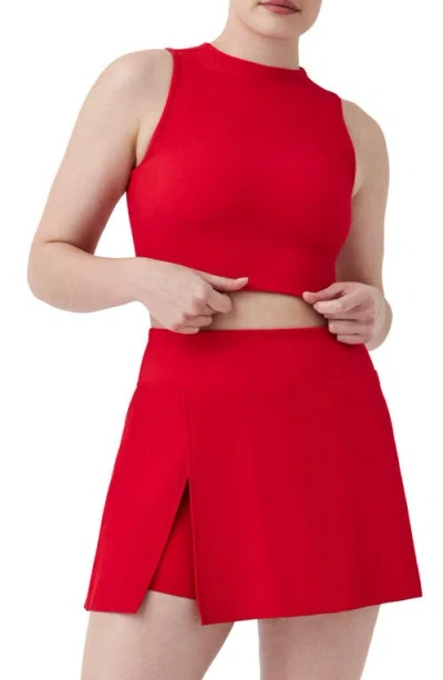 Spanx ® Contour Rib Mock Neck Crop Tank In Red