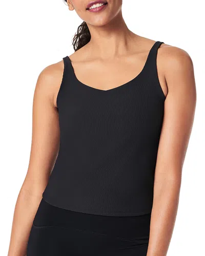 Spanx Contour Rib Shelf Tank In Very Black