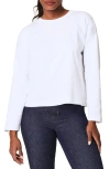 Spanx Cool Cotton Boxy Long Sleeve Tee In Classic White