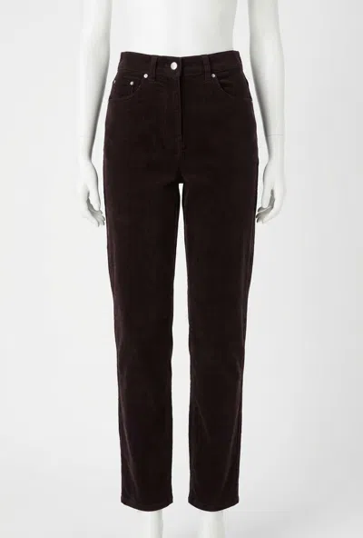 Spanx Corduroy Straight Leg Jeans In Truffle Brown In Black