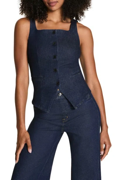 Spanx ® Cotton Blend Denim Top In Blue