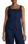 Spanx ® Cotton Blend Vest In Blue