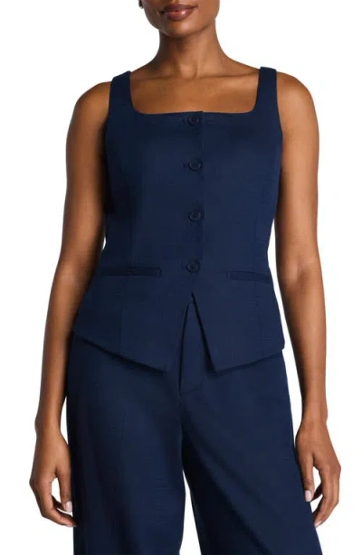 Spanx ® Cotton Blend Vest In Blue