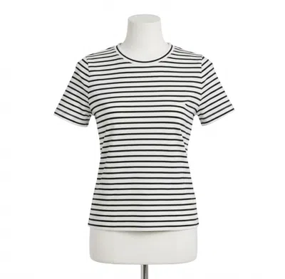 Spanx Cotton Crewneck Tee In Black White