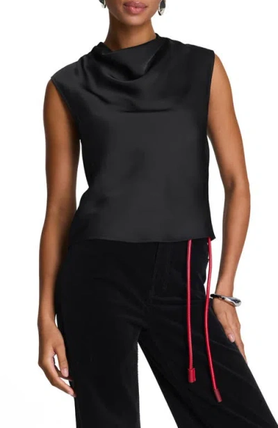 Spanx ® Cowl Neck Satin Top In Black