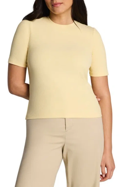 Spanx ® Crewneck Elbow Sleeve T-shirt In Yellow