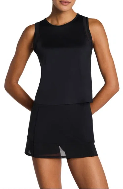 Spanx ® Crewneck Mesh Tank In Black