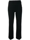 Spanx Cropped Straight-leg Trousers In Black