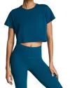 Spanx Cropped Tee In Blue
