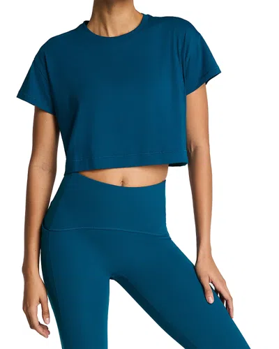 Spanx Cropped Tee In Blue