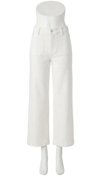 Spanx Cropped Wide Leg Jeans In Ecru Wash In White