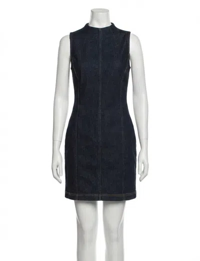 Spanx Denim Seamed Shift Dress In Blue In Black