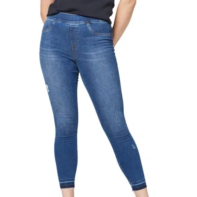 Spanx Distressed Skinny Medium Wash Jeans In Medium Wash In Blue