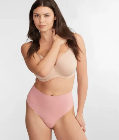 Spanx Ecocare Firm Control Thong In Camellia Pink
