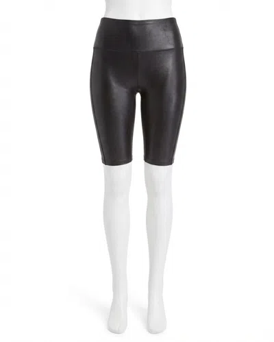 Spanx Faux Leather Bike Shorts In Black