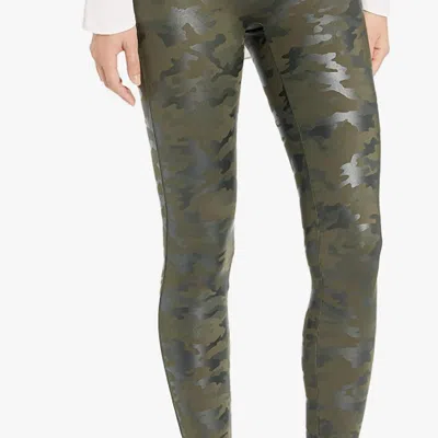 Spanx Faux Leather Camo Leggings In Green