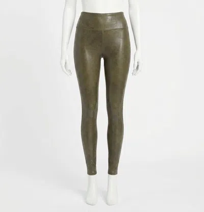 Spanx Clean Plain Compression Legging In Olive In Green