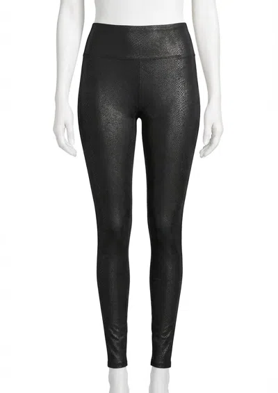 Spanx Faux Leather Legging In Black Foil Snake Print