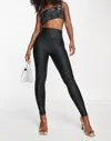 SPANX FAUX LEATHER LEGGINGS IN FOILED SNAKE