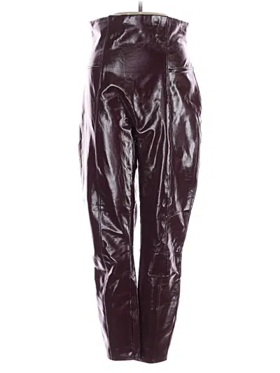 Pre-owned Spanx Faux Leather Pants In Burgundy