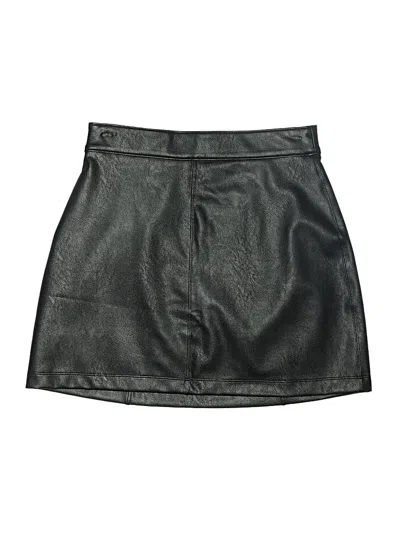 Pre-owned Spanx Faux Leather Skirt In Black